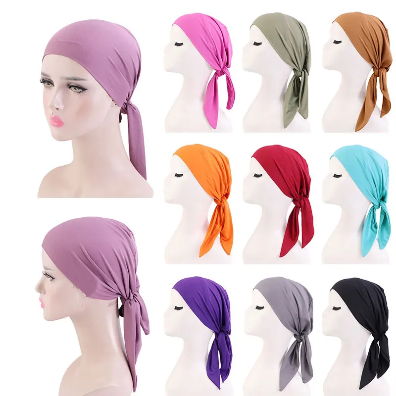 New Muslim Women Stretchy Solid Turban Hat Headscarf Pre-Tied Chemotherapy Cancer Chemo Beanies Headwear Hair Accessories 
New Muslim Women Stretchy Solid Turban Hat Headscarf Pre-Tied Chemotherapy Cancer Chemo Beanies Headwear Hair Accessories