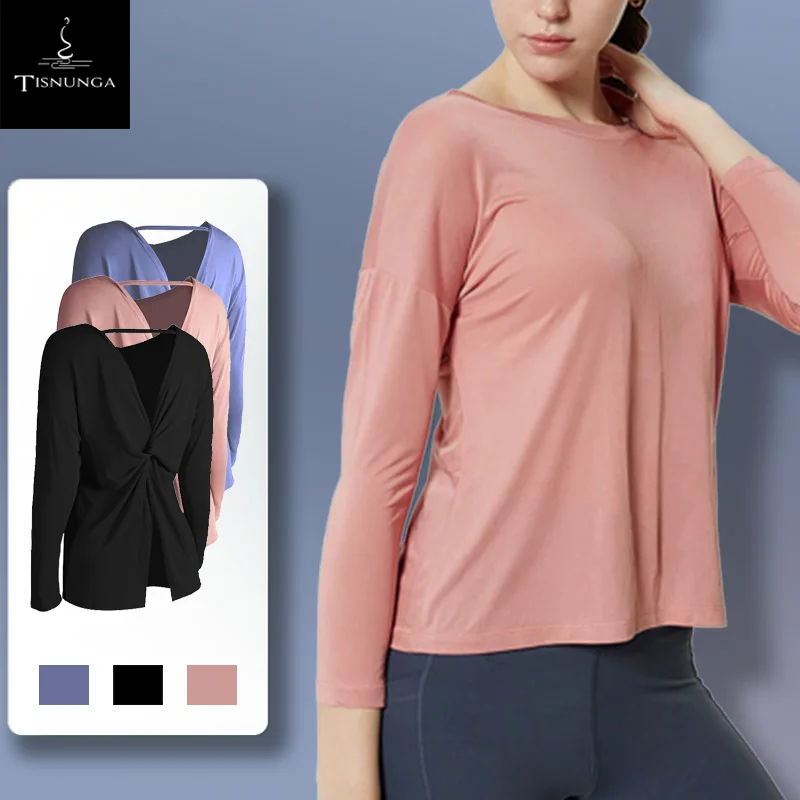 TISNUNGA Loose Sexy Beautiful Back Casual Long-Sleeved Shirt European and American Sports Running Training Fitness Yoga Clothes
TISNUNGA Loose Sexy Beautiful Back Casual Long-Sleeved Shirt European and American Sports Running Training Fitness Yoga Clothes