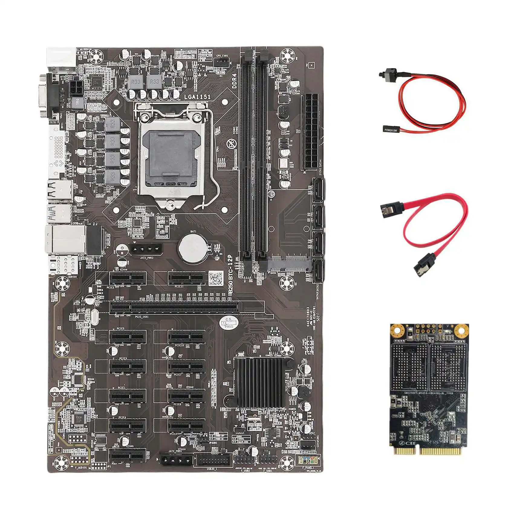 Материнская плата B250 ETH для майнинга + 128G MSATA SSD + кабель SATA + коммутационный кабель LGA1151 DDR4 12x, слот для графической карты SATA для майнинга BTC
Материнская плата B250 ETH для майнинга + 128G MSATA SSD + кабель SATA + коммутационный кабель LGA1151 DDR4 12x, слот для графической карты SATA для майнинга BTC