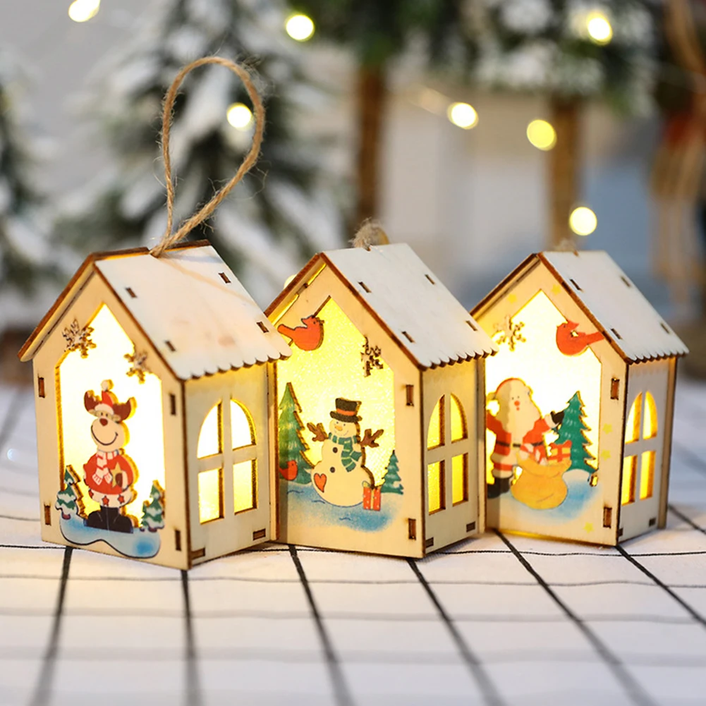 Christmas Tree Pendant Party Light Scene Wood Houses Ornament Christmas Decorations Snowman/Santa Claus/Elk Home Decoration
Christmas Tree Pendant Party Light Scene Wood Houses Ornament Christmas Decorations Snowman/Santa Claus/Elk Home Decoration