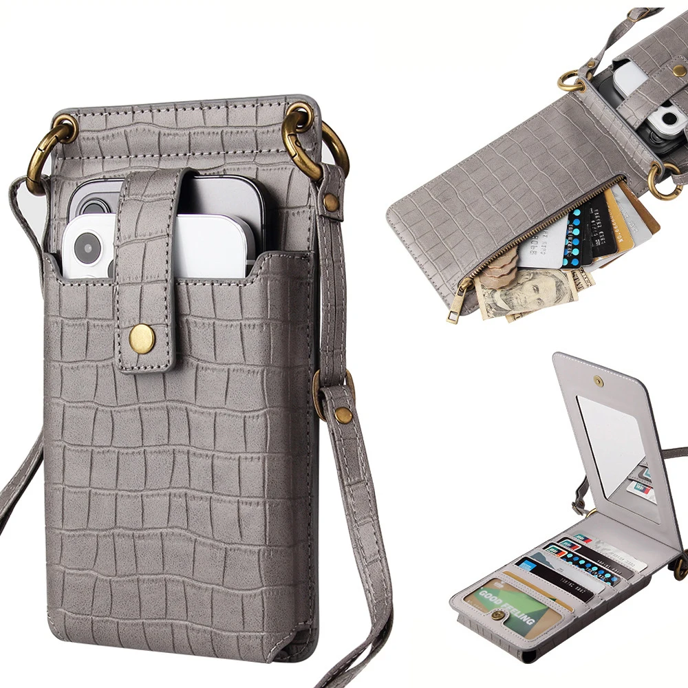 Ladies Mobile Phone Bag Multifunctional Messenger Bag Solid color Retro Mini One-shoulder Crocodile Pattern Coin Purse card bag
Ladies Mobile Phone Bag Multifunctional Messenger Bag Solid color Retro Mini One-shoulder Crocodile Pattern Coin Purse card bag