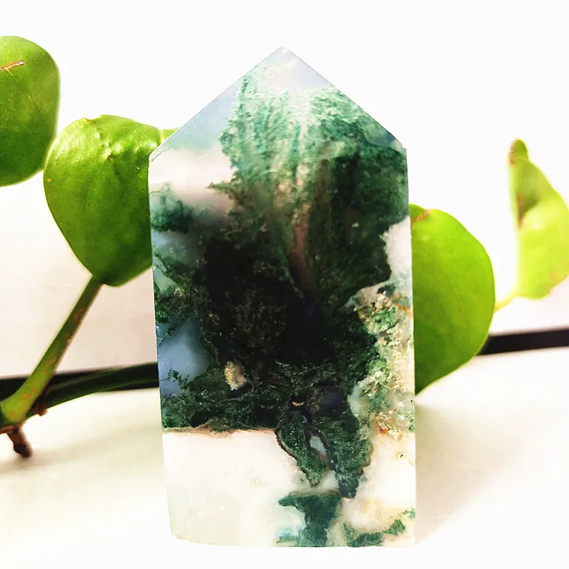 Natural Moss Agate Crystal Tower Wand Point Stone Obelisk Home Decoration Hexagonal Prisms Wicca Chakra Healing Crystals Decor
Natural Moss Agate Crystal Tower Wand Point Stone Obelisk Home Decoration Hexagonal Prisms Wicca Chakra Healing Crystals Decor