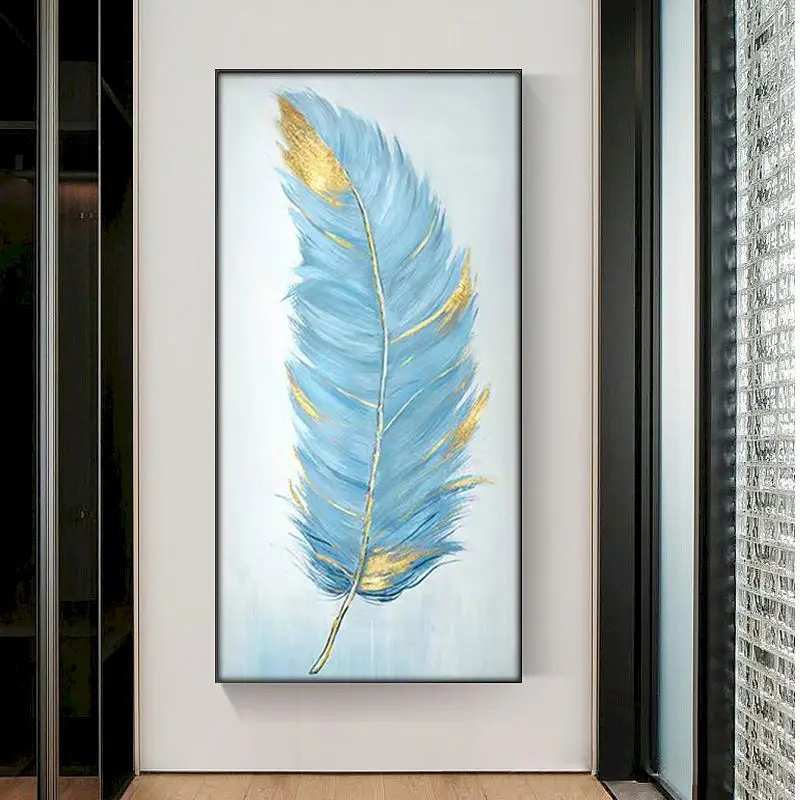 

GATYZTORY 60x120cm Pictures By Numbers Blue Feather Painting By Numbers On Canvas Diy Home Decoration Artwork