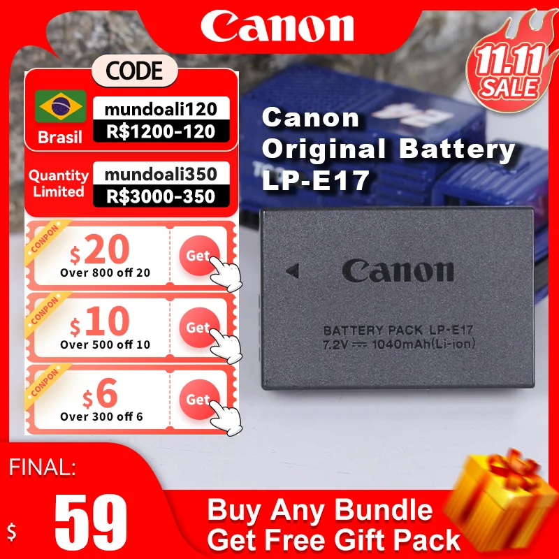 【11.11 продажа 】официальная Оригинальная батарея для камеры Canon LP-E17 для EOS RP R10 850D 250D SL3 T5i T8i M5II M6II M3 Digital SLR DSLR
【11.11 продажа 】официальная Оригинальная батарея для камеры Canon LP-E17 для EOS RP R10 850D 250D SL3 T5i T8i M5II M6II M3 Digital SLR DSLR