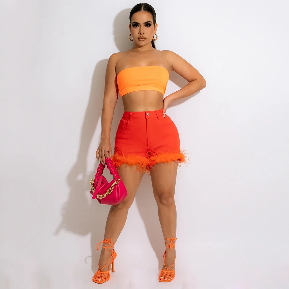 2022 Summer Fashion Streetwear Designer Style Feathers Edging Denim Shorts Women Stylish Jeans Pants Party Wear Wholesale
2022 Summer Fashion Streetwear Designer Style Feathers Edging Denim Shorts Women Stylish Jeans Pants Party Wear Wholesale