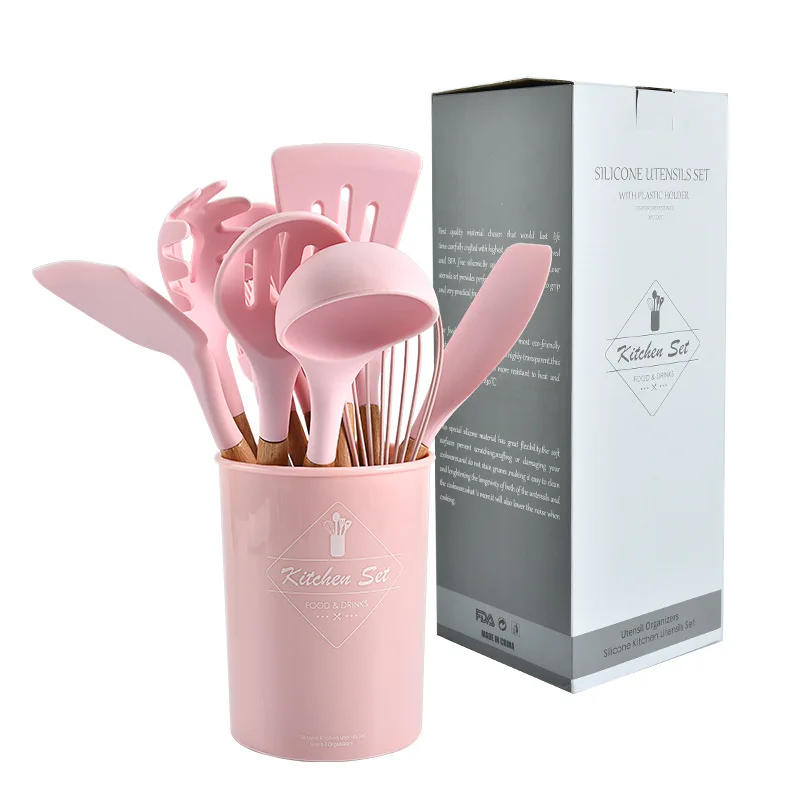 12PCS Silicone Cooking Tools Kitchen Utensils Set Accessories With Storage Box Tong Spatula with Wood Handle Nonstick Cookware
12PCS Silicone Cooking Tools Kitchen Utensils Set Accessories With Storage Box Tong Spatula with Wood Handle Nonstick Cookware