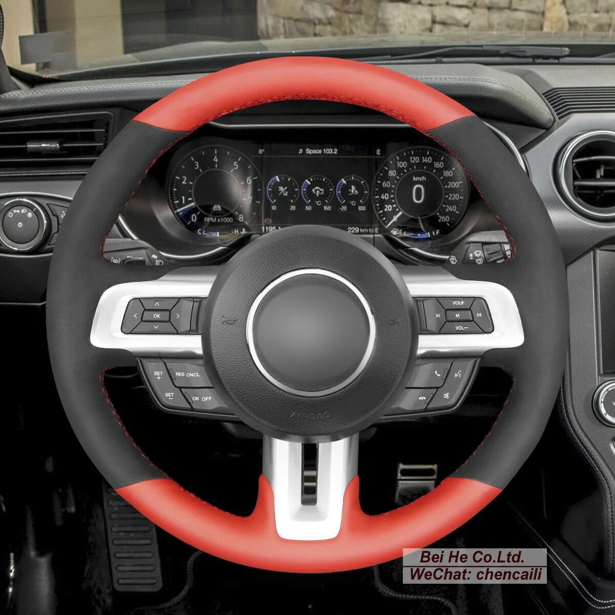 Customized Non-slip Black Suede Red Leather Car Steering Wheel Cover Wrap For Ford Mustang 2015-2020 Interior Accessories
Customized Non-slip Black Suede Red Leather Car Steering Wheel Cover Wrap For Ford Mustang 2015-2020 Interior Accessories