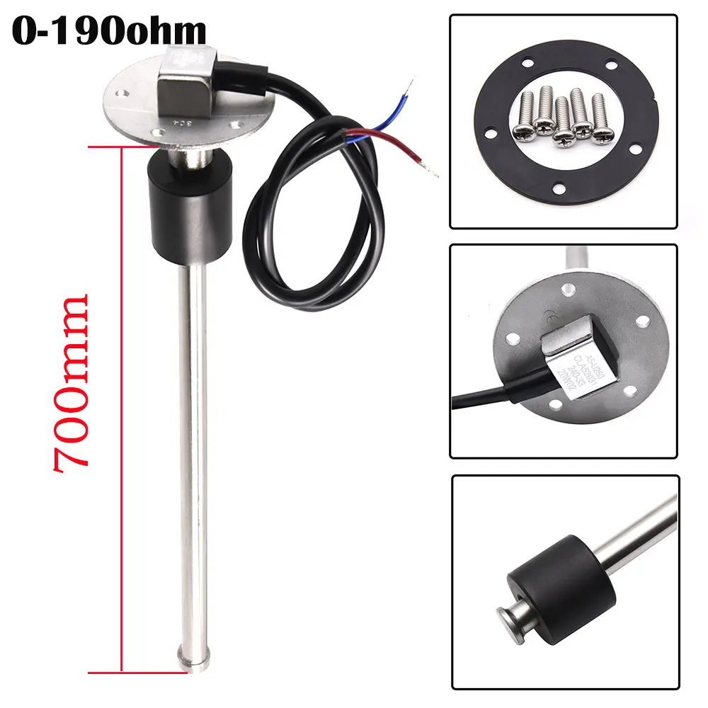 Индивидуальный датчик уровня воды 600-1500 мм, 0-190 Ом, 240-33 Ом, датчик уровня топлива, подходит для морской лодки, автомобиля, индикатор уровня жидкостного бака