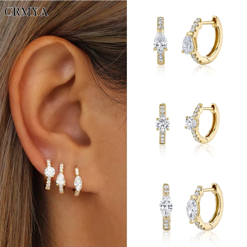 CRMYA Gold Plated Hoop Earrings for Women Piercing CZ Zircon Female Ear buckle 2022 Fashion Jewelry Accessories wholesale
CRMYA Gold Plated Hoop Earrings for Women Piercing CZ Zircon Female Ear buckle 2022 Fashion Jewelry Accessories wholesale