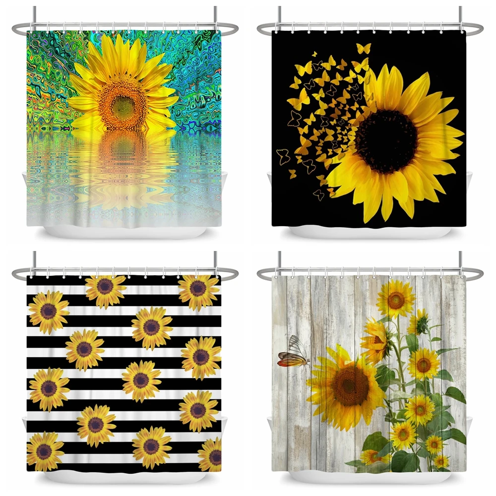 Sunflower Butterfly Shower Curtains Bathroom Decor Yellow Flower Green Leaf Summer Plant Scenery Home Bathtub Cloth Curtain Set
Sunflower Butterfly Shower Curtains Bathroom Decor Yellow Flower Green Leaf Summer Plant Scenery Home Bathtub Cloth Curtain Set
