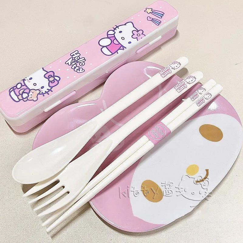 4 Style Kawaii KT Cat Tableware Cartoon Sanrioed Anime Series Cute Portable Chopsticks Fork Spoon Set Portable
4 Style Kawaii KT Cat Tableware Cartoon Sanrioed Anime Series Cute Portable Chopsticks Fork Spoon Set Portable