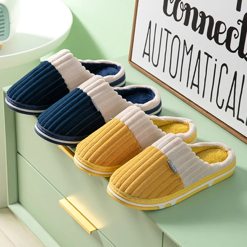 New Couple Plush Slippers Stripe Corduroy Indoor Slides Autumn And Winter Warm Women Cotton Slipper Household Fur Shoes
New Couple Plush Slippers Stripe Corduroy Indoor Slides Autumn And Winter Warm Women Cotton Slipper Household Fur Shoes