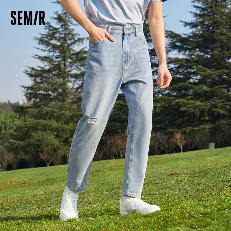Джинсы Semir мужские антибактериальные, модные рваные брюки, лето 2022
Джинсы Semir мужские антибактериальные, модные рваные брюки, лето 2022