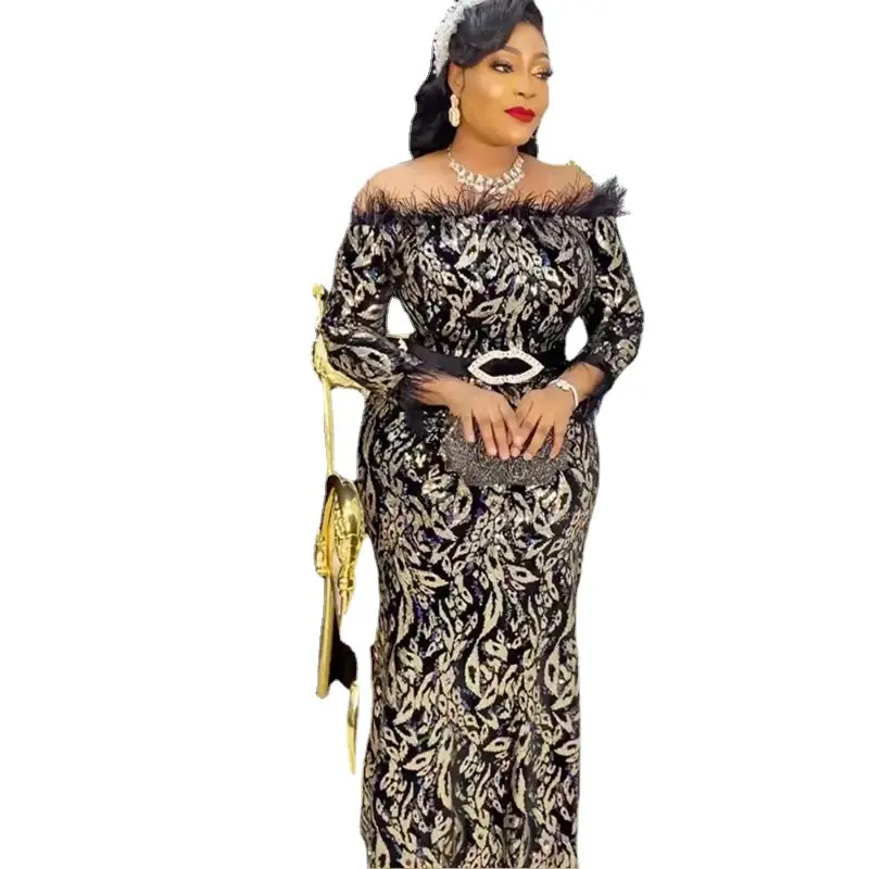 Plus Size Turkey African Party Dresses for Women 2023 New Off Shoulder Luxury Sequin Wedding Evening Gown Elegant Christmas Robe
Plus Size Turkey African Party Dresses for Women 2023 New Off Shoulder Luxury Sequin Wedding Evening Gown Elegant Christmas Robe