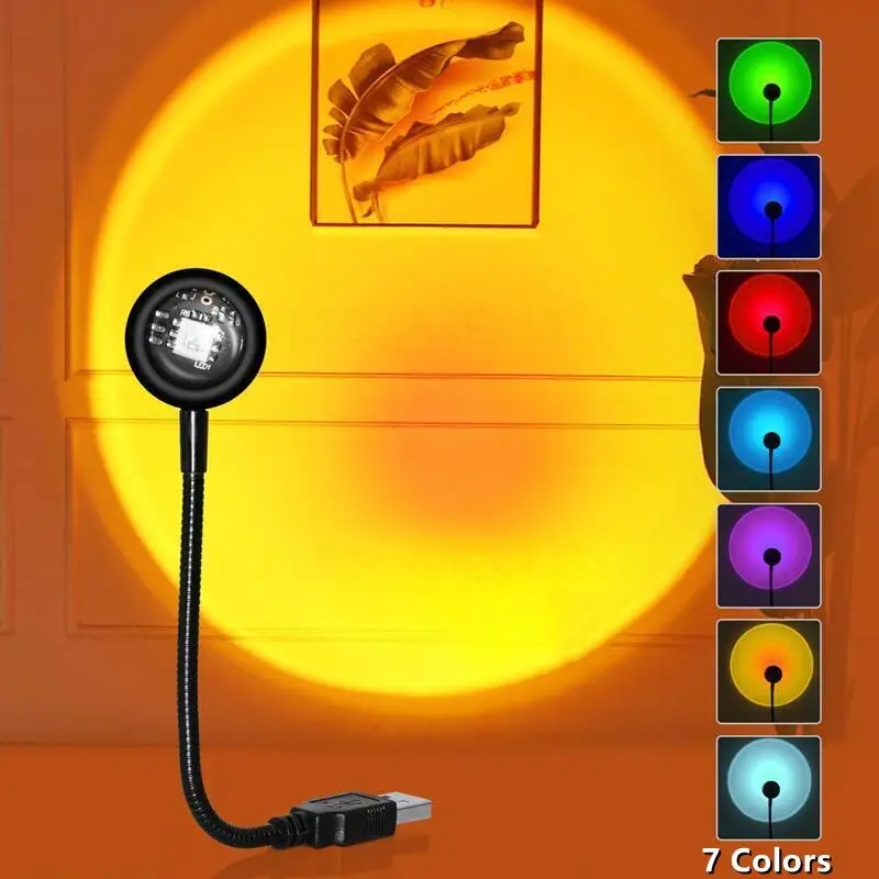 Sunset Lamp USB 7 Colors Night Light Projector Atmosphere Home Decoration Photography Lighting Coffee Shop Wall For Tik Tok Live
Sunset Lamp USB 7 Colors Night Light Projector Atmosphere Home Decoration Photography Lighting Coffee Shop Wall For Tik Tok Live