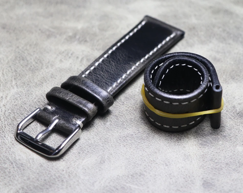 

Thin section Watch Strap 18 19 21 20 22mm Watchband Genuine Leather Straps high quality Oil wax Wristband soft Thin section Belt