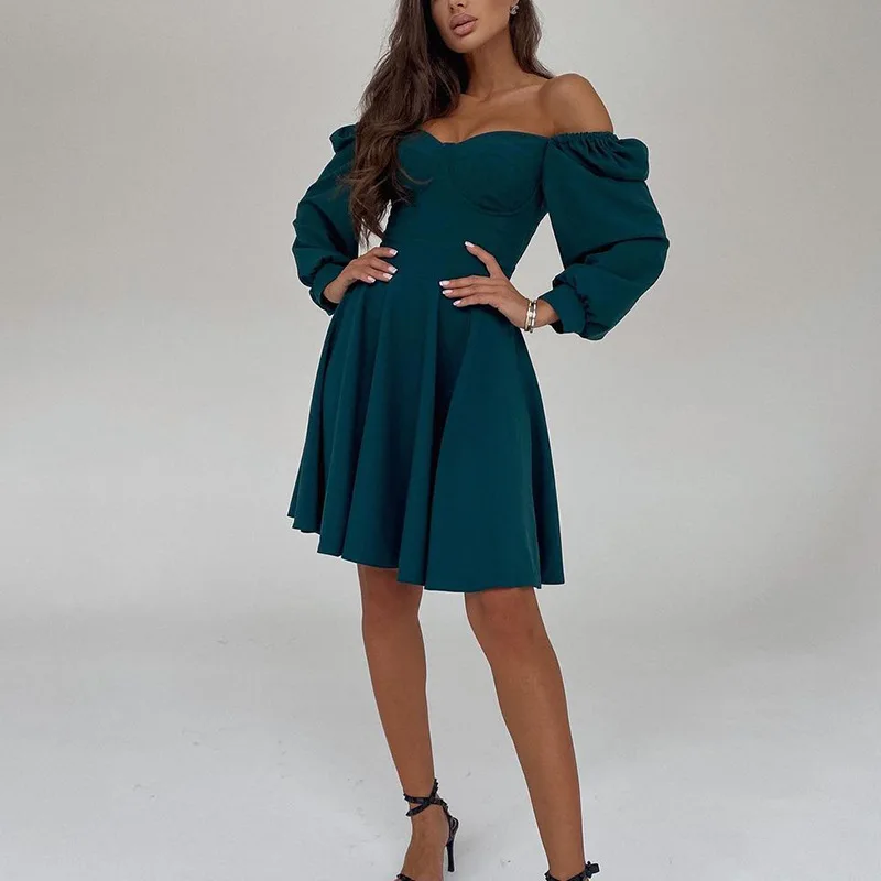 Women Elegant Office Solid A-Line Dress Lady Sexy Off Shoulder Backless Party Dress Spring Fashion Long Sleeve Casual Mini Dress
Women Elegant Office Solid A-Line Dress Lady Sexy Off Shoulder Backless Party Dress Spring Fashion Long Sleeve Casual Mini Dress