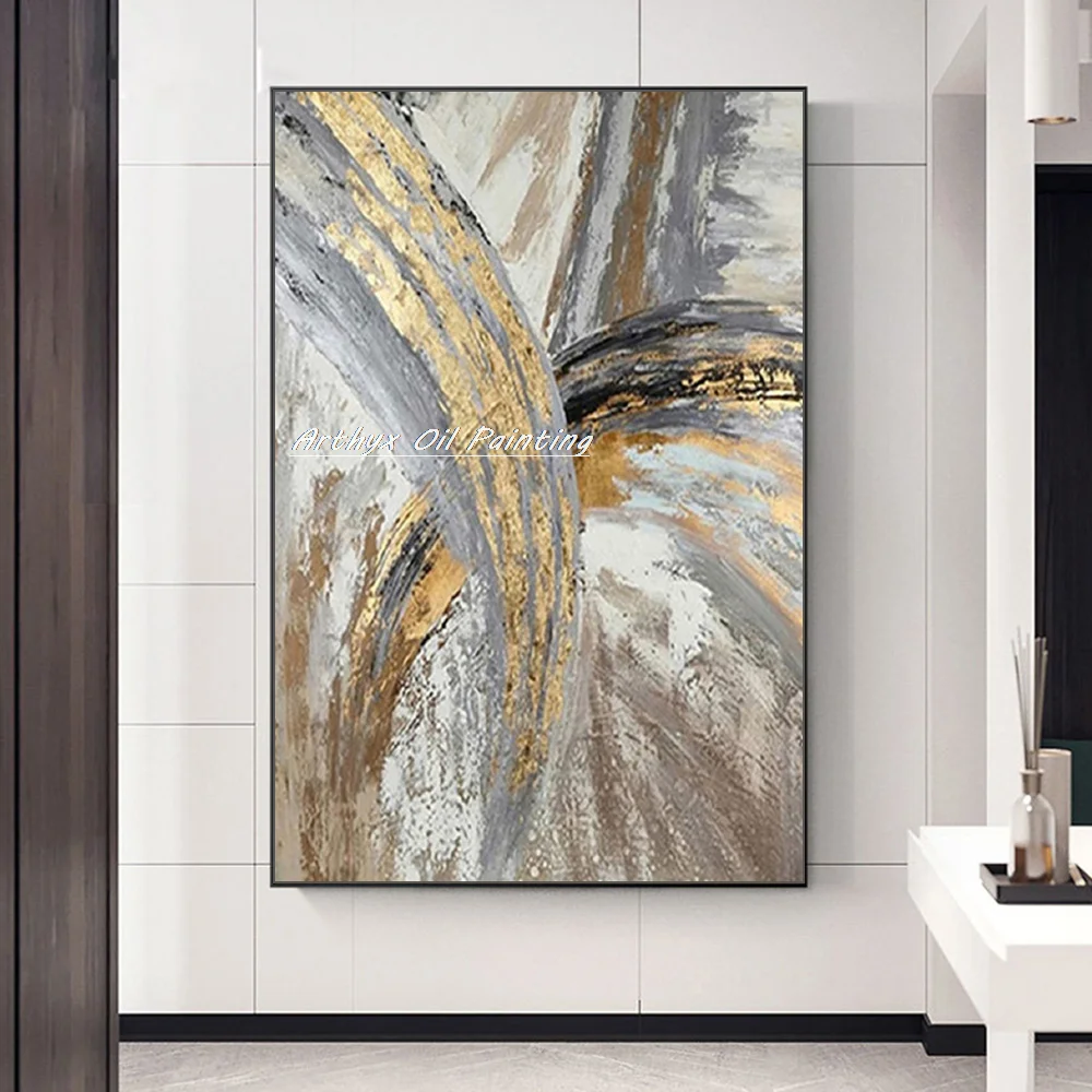Arthyx 100% Hand Painted Abstract Gold Oil Paintings On Canvas Modern Art Pictures Wall Painting For Living Room Home Decoration
Arthyx 100% Hand Painted Abstract Gold Oil Paintings On Canvas Modern Art Pictures Wall Painting For Living Room Home Decoration