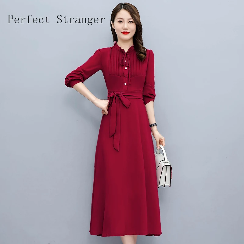 2022 Autumn New Arrival Elegant Vestidos De Mujer Solid Color Long Sleeve Women Chiffon Long Dress
2022 Autumn New Arrival Elegant Vestidos De Mujer Solid Color Long Sleeve Women Chiffon Long Dress
