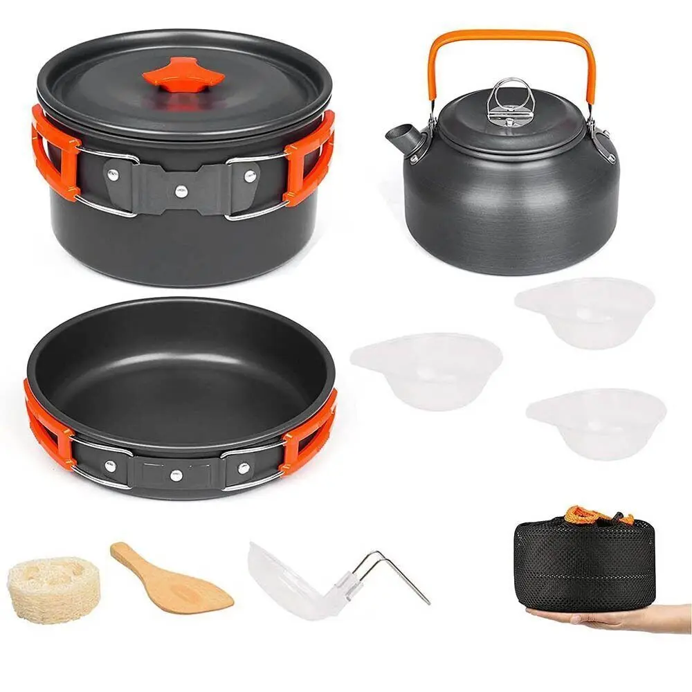 Camping Cookware Kit Cooking Set Water Kettle Aluminum Equipment Outdoor Pot Travel Tableware Kitchen Hiking Picnic BBQ Equipmen
Camping Cookware Kit Cooking Set Water Kettle Aluminum Equipment Outdoor Pot Travel Tableware Kitchen Hiking Picnic BBQ Equipmen