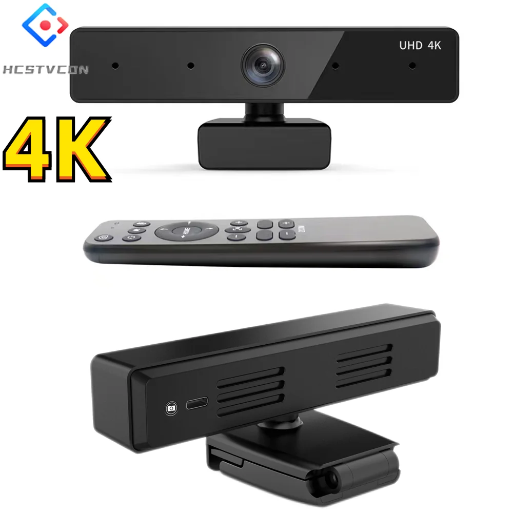 

4K Webcam Autofocus with Microphone 360° Rotate USB Plug 5X Zoom Camera for PC Mac Laptop Desktop YouTube Skype Live Chatting
