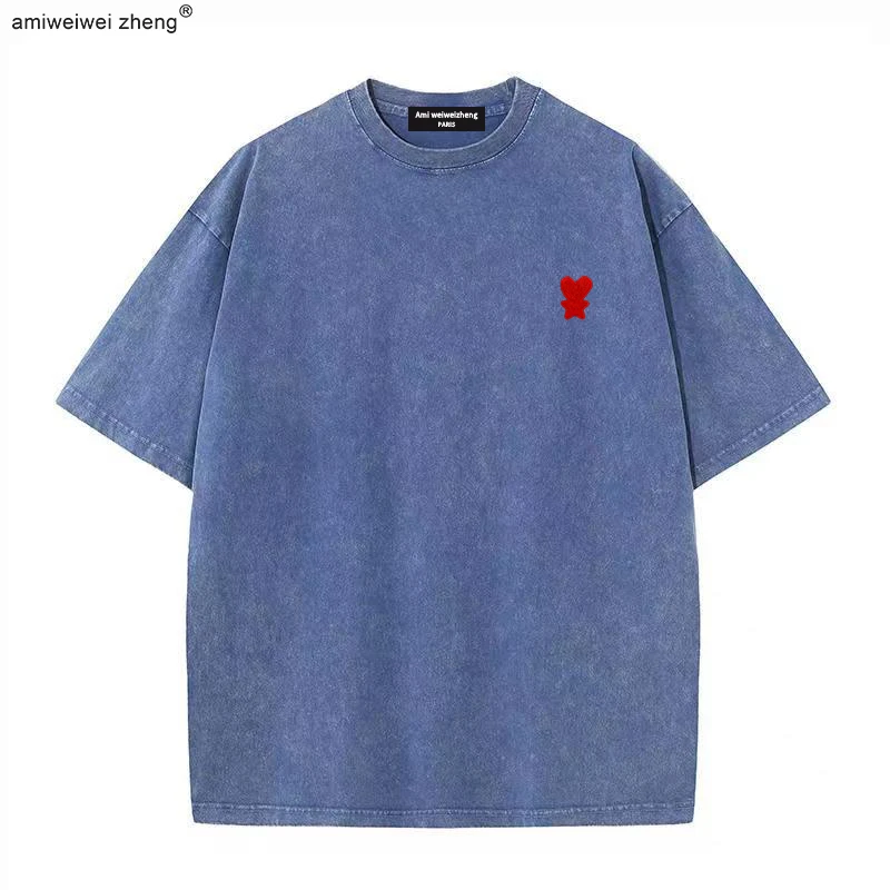 Ami weiwei Summer New Old Round Neck T-shirt Men's Luxury Love Element High Quality Pullover Short Sleeve Top for Men and Women
Ami weiwei Summer New Old Round Neck T-shirt Men's Luxury Love Element High Quality Pullover Short Sleeve Top for Men and Women