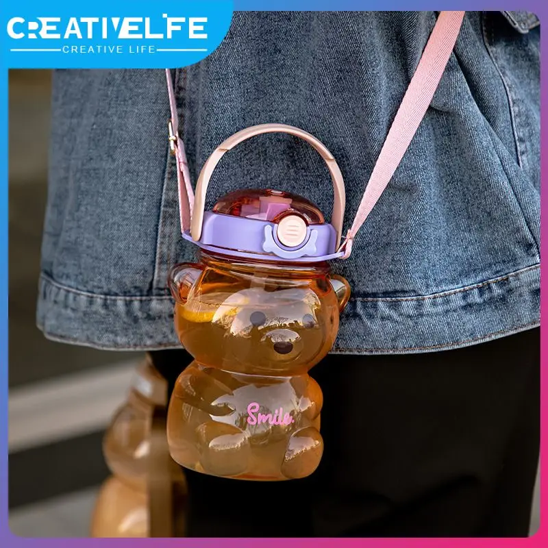 Cute Bear Water Cup Large-capacity Straw Plastic Cup Portable Pot Belly Cup Student Summer High-value Water Cup
Cute Bear Water Cup Large-capacity Straw Plastic Cup Portable Pot Belly Cup Student Summer High-value Water Cup