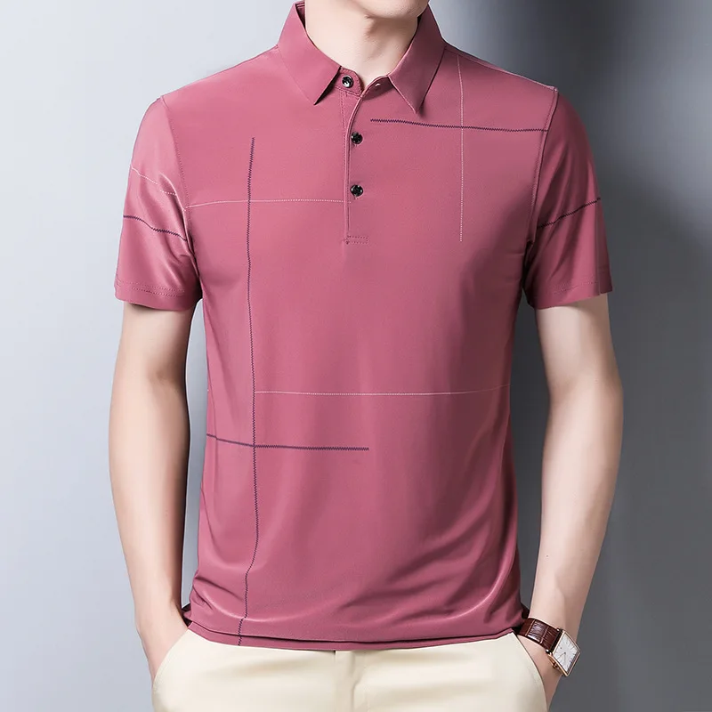 Middle-aged short-sleeved T-shirt men's dad wear summer new middle-aged t-shirt printing lapel with ice silk Polo shirt
Middle-aged short-sleeved T-shirt men's dad wear summer new middle-aged t-shirt printing lapel with ice silk Polo shirt