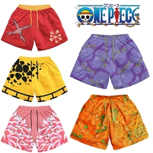 One Piece Mens Sports Shorts Beach Bottoms Anime Luffy Quick Dry Workout Training Gym Fitness Jogging Pants Summer Men Shorts