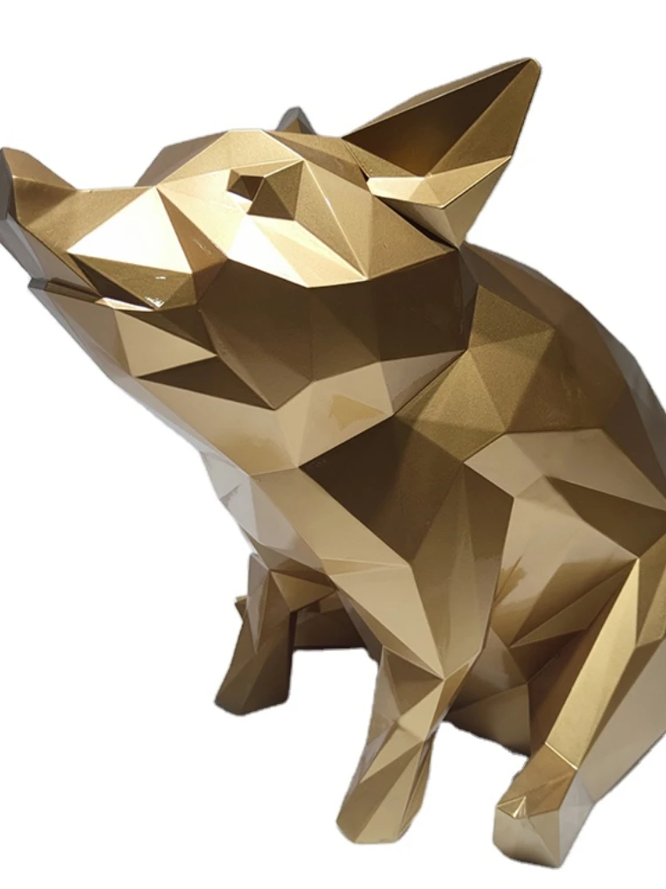 Geometric diamond FRP golden pig props living room home furniture table top pig sculpture ornaments
Geometric diamond FRP golden pig props living room home furniture table top pig sculpture ornaments