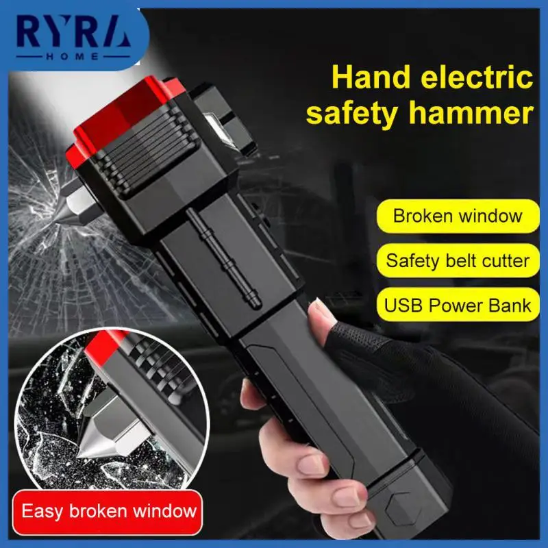 

2/4/5PCS Fire Self-rescue Flashlight 10w Work Light Led With Strong Magnetic Window Breaker Torch Flashlights Car Safety Hammer