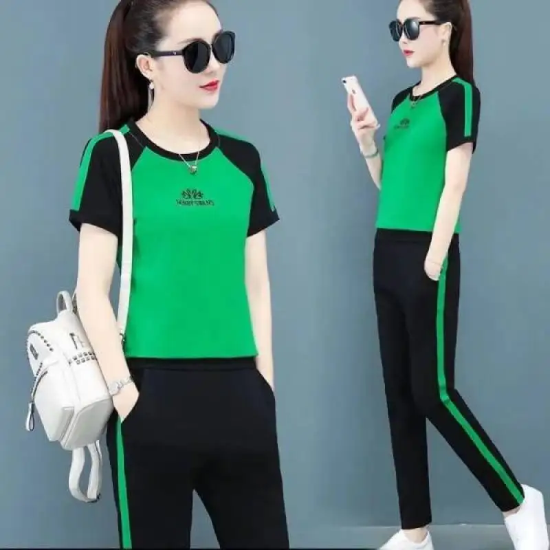 Embroidered 2022 Summer Two Piece Set Casual Short Sleeve Pants 2 Piece Sets Womens Outfits Red Green Pink Plus Size
Embroidered 2022 Summer Two Piece Set Casual Short Sleeve Pants 2 Piece Sets Womens Outfits Red Green Pink Plus Size