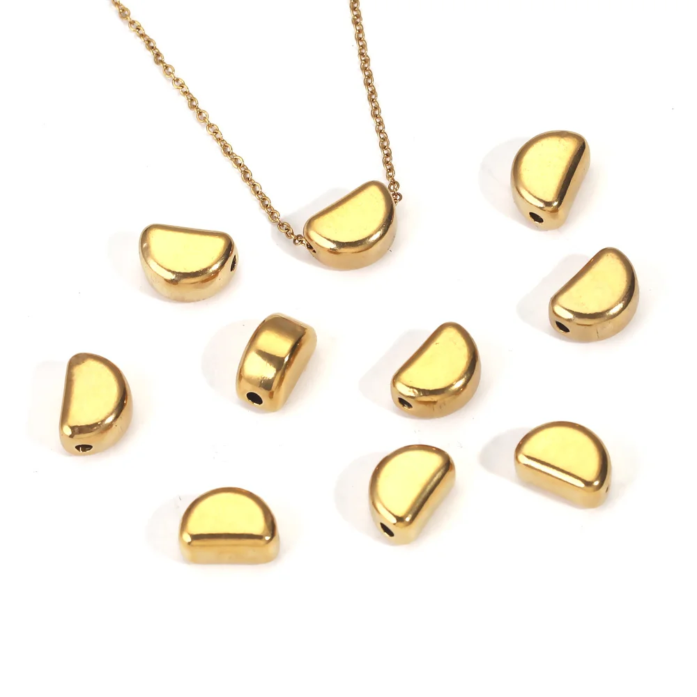 10Pcs/lot Plated Gold Stainless Steel Semicircle Spacer Beads DIY Jewelry Findings Bracelet Necklace Making Wholesale Beads
10Pcs/lot Plated Gold Stainless Steel Semicircle Spacer Beads DIY Jewelry Findings Bracelet Necklace Making Wholesale Beads