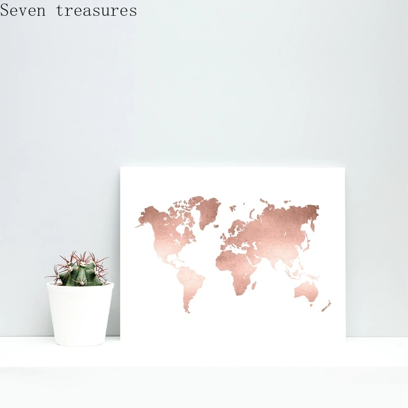 Rose Gold World Map Print Office Decor Modern Minimalism for Living Room Home Wall Art Picture World Map Poster Canvas Painting
Rose Gold World Map Print Office Decor Modern Minimalism for Living Room Home Wall Art Picture World Map Poster Canvas Painting