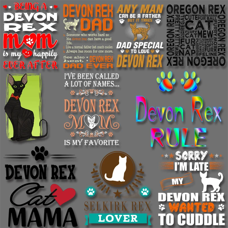 Devon Rex Cats Stickers for Hoodies T-shirts Patches for Clothes Thermal Transfer Printings Iron on Transfer
Devon Rex Cats Stickers for Hoodies T-shirts Patches for Clothes Thermal Transfer Printings Iron on Transfer