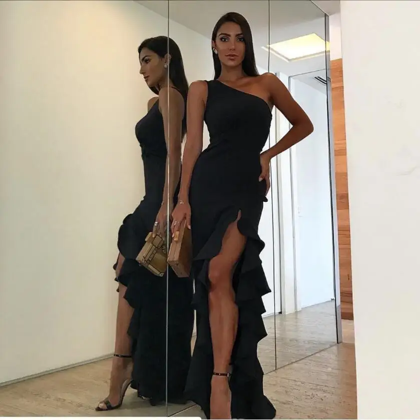 Sexy One Shoulder Ruffle Slit Thigh Party Dress Women Elegant Wedding Cocktail Prom Formal Dress Women Mermaid Maxi Dresses
Sexy One Shoulder Ruffle Slit Thigh Party Dress Women Elegant Wedding Cocktail Prom Formal Dress Women Mermaid Maxi Dresses