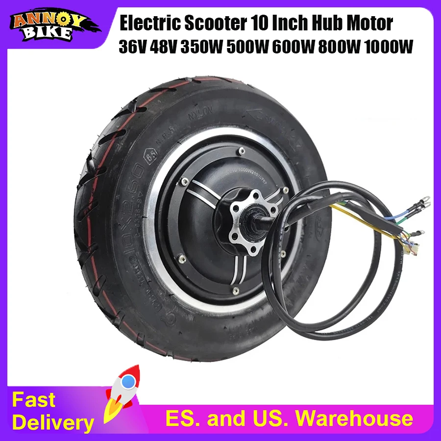 

Electric Scooters Conversion 10 Inch Hub Motor 36V 48V Brushless Bicycle Wheel Free Shipping 350W 500W 600W 800W 1000W