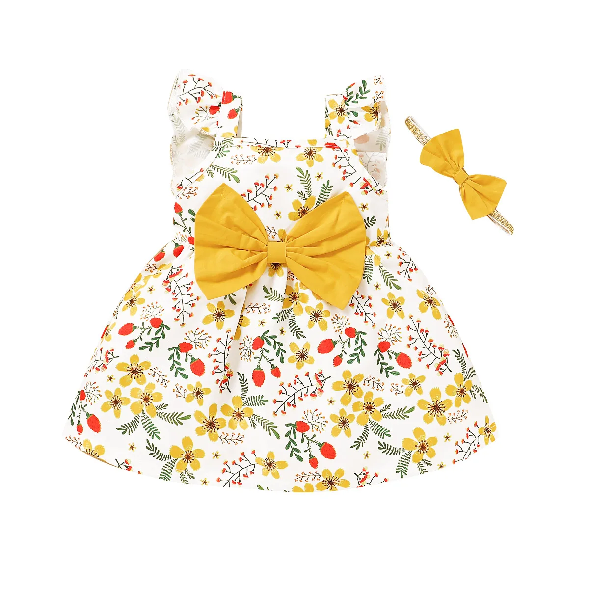 Baby Girl Dress Fly Sleeve Sunflower Romper Blackless Flower Sunsuit Jumpsuit With Headband Clothing Baby Clothes Newborn 0-3Y
Baby Girl Dress Fly Sleeve Sunflower Romper Blackless Flower Sunsuit Jumpsuit With Headband Clothing Baby Clothes Newborn 0-3Y