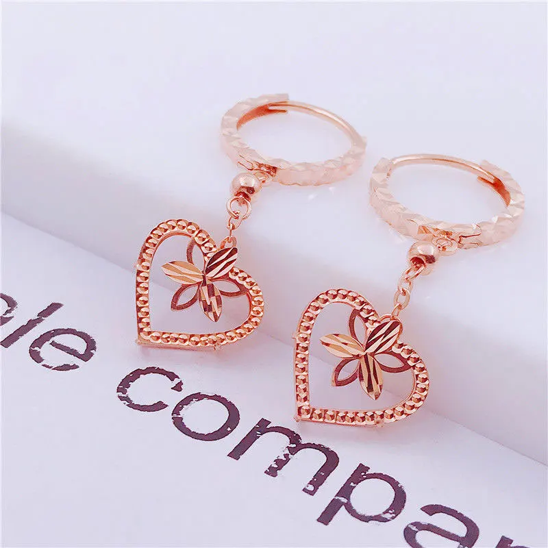 Женские серьги-подвески из розового золота 585 пробы, с золотым покрытием
Женские серьги-подвески из розового золота 585 пробы, с золотым покрытием