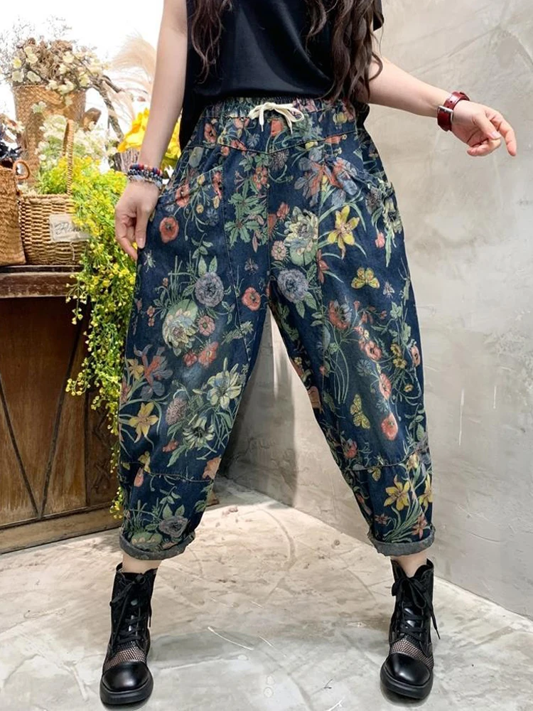 New British Fashion Ladies Printed Floral Jeans Women Vintage Blue Denim Pants Female Street Style Oversized Bloomers Pantalons
New British Fashion Ladies Printed Floral Jeans Women Vintage Blue Denim Pants Female Street Style Oversized Bloomers Pantalons