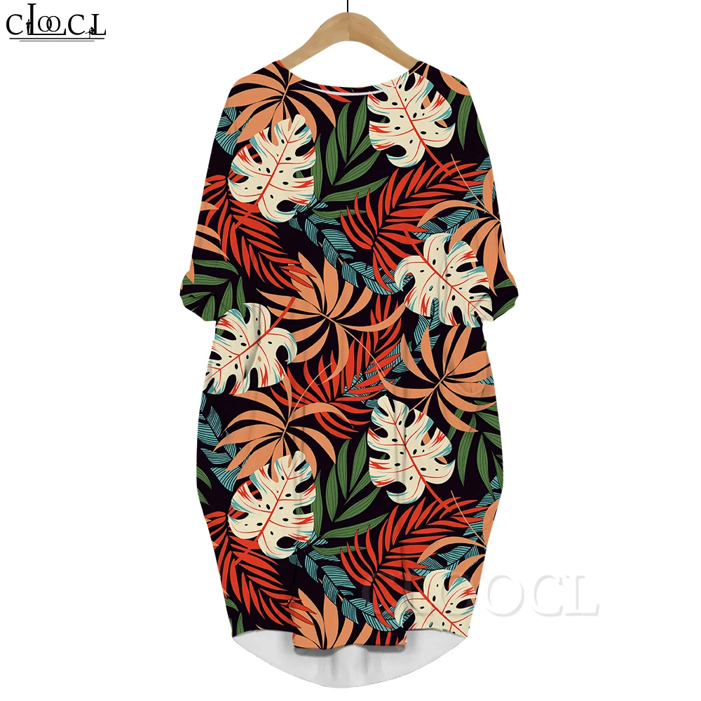 CLOOCL Women Summer Dress Tropical Leaves Pattern 3D Printed Loose Daughter Skirt Long Sleeve Pocket Dress Female Clothes
CLOOCL Women Summer Dress Tropical Leaves Pattern 3D Printed Loose Daughter Skirt Long Sleeve Pocket Dress Female Clothes