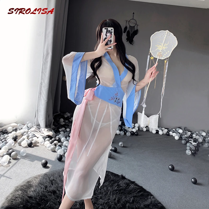 SIROLISA Sexy Mesh Embroidery Split Nightgown Women Lingerie Dress Temptation Suit Lady Bathrobe Soft Sleepwear Lightweight 2022
SIROLISA Sexy Mesh Embroidery Split Nightgown Women Lingerie Dress Temptation Suit Lady Bathrobe Soft Sleepwear Lightweight 2022