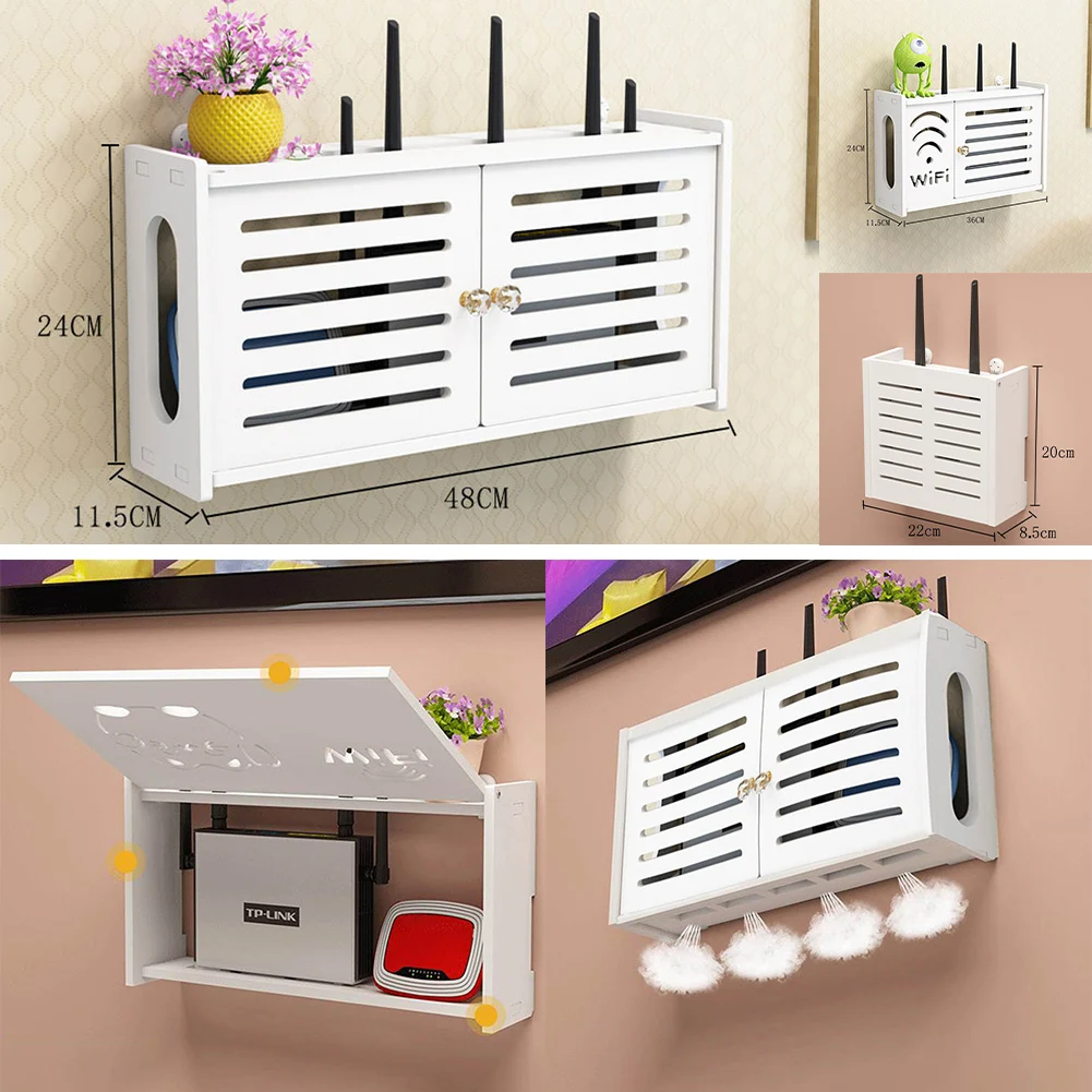 Wireless Router Rack Living Room Wall-Mounted WiFi Storage Box Wifi Shielding Box Punch-free Set-top Box Rack Wall Decor
Wireless Router Rack Living Room Wall-Mounted WiFi Storage Box Wifi Shielding Box Punch-free Set-top Box Rack Wall Decor