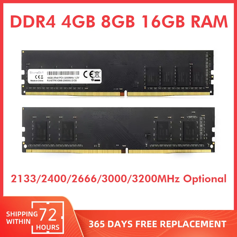 StoreSkill DDR4 Ram Memory 4GB 8GB 16GB 2133/2400/2666 3000/3200MHz 1.2V for Desktop Ram Compatble AMD Intel
StoreSkill DDR4 Ram Memory 4GB 8GB 16GB 2133/2400/2666 3000/3200MHz 1.2V for Desktop Ram Compatble AMD Intel