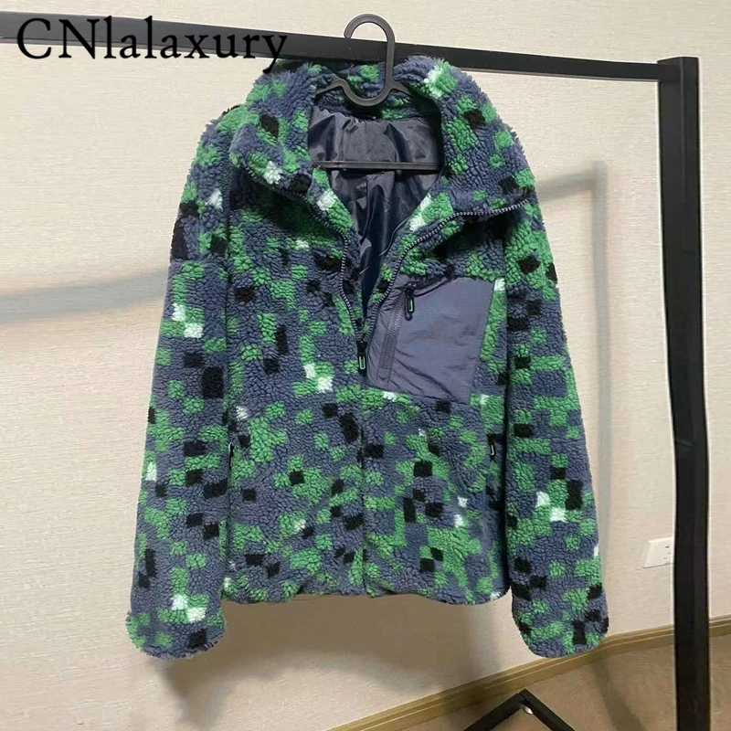CNlalaxury Autumn Winter Men Mosaic Lamb Wool Jacket Lapel Long Sleeves Zip Pocket Jackets Casual Fashion Outerwear Male Top
CNlalaxury Autumn Winter Men Mosaic Lamb Wool Jacket Lapel Long Sleeves Zip Pocket Jackets Casual Fashion Outerwear Male Top