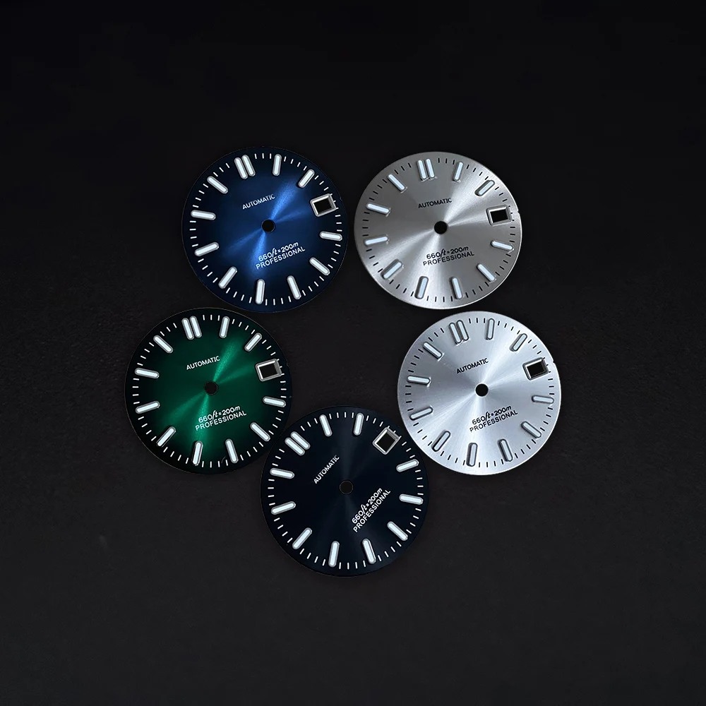 Mod Black Blue Green NH35 4R35 7S26 Movement 28.5mm Green Luminous Watch Dial For Seiko Automatic Movement Watch
Mod Black Blue Green NH35 4R35 7S26 Movement 28.5mm Green Luminous Watch Dial For Seiko Automatic Movement Watch