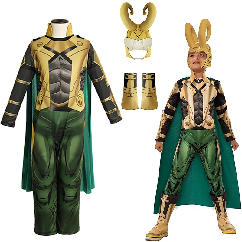 Loki Cosplay Costume The Avengers Supervillain Bodysuit Cloak Helmet Halloween Kids Cosplay Carnival Party Costumes
Loki Cosplay Costume The Avengers Supervillain Bodysuit Cloak Helmet Halloween Kids Cosplay Carnival Party Costumes