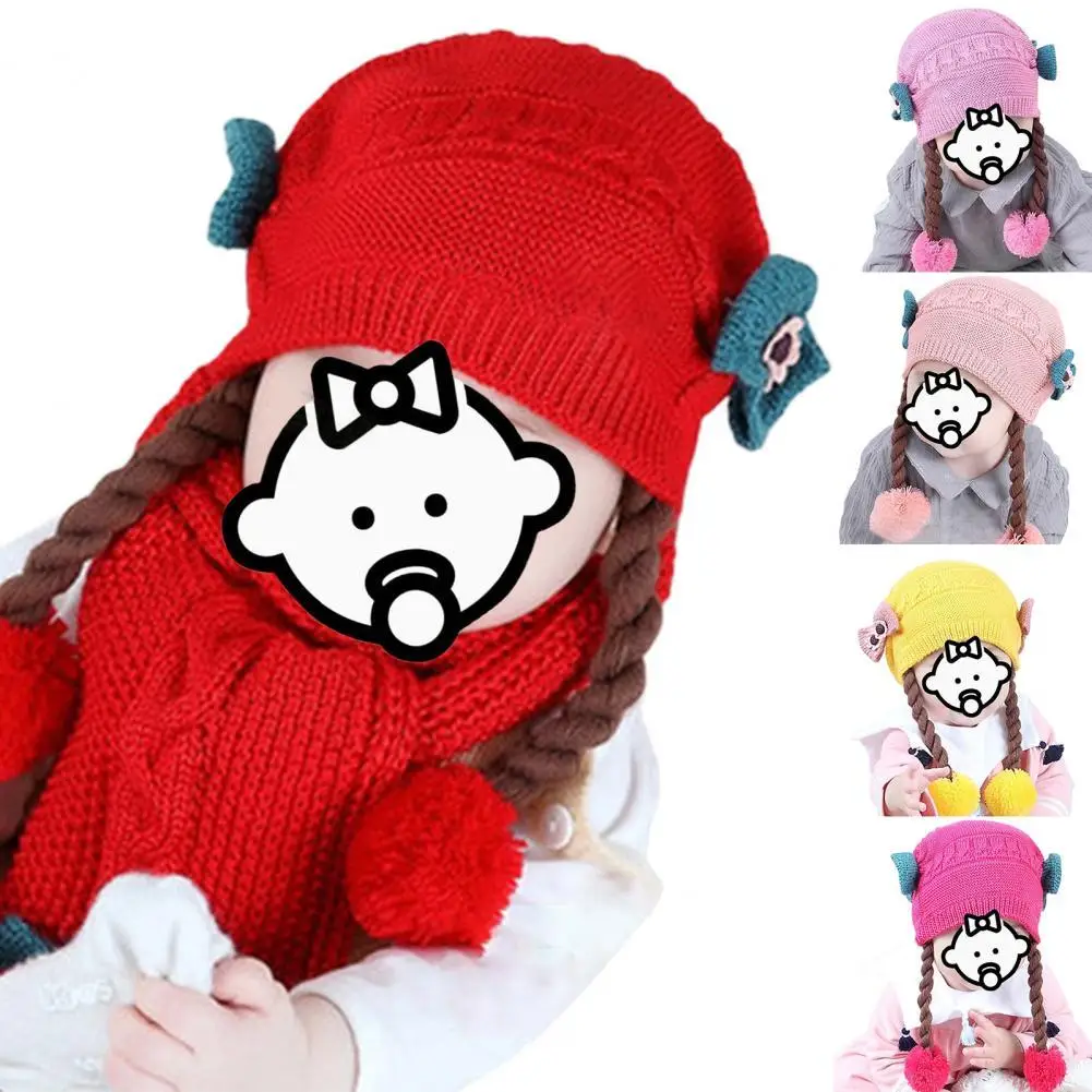 Wig Pigtail Bowknot Decor Baby Girls Hat Autumn Winter Plush Ball Wear-Resistant Knitted Newborn Beanie Thick Cap for Outdoor
Wig Pigtail Bowknot Decor Baby Girls Hat Autumn Winter Plush Ball Wear-Resistant Knitted Newborn Beanie Thick Cap for Outdoor