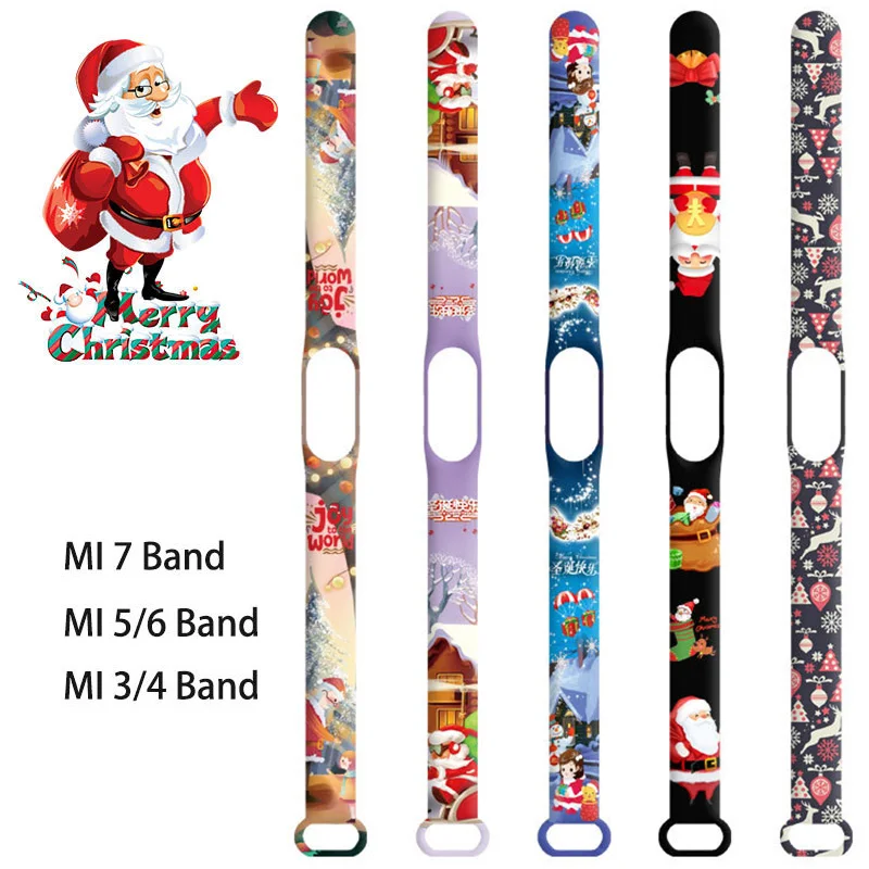 Ремешок силиконовый для Mi Band 7 6 5 4 3, рождественский подарок, браслет с узором для Mi band 3 4 5 6, спортивный фитнес-браслет
Ремешок силиконовый для Mi Band 7 6 5 4 3, рождественский подарок, браслет с узором для Mi band 3 4 5 6, спортивный фитнес-браслет