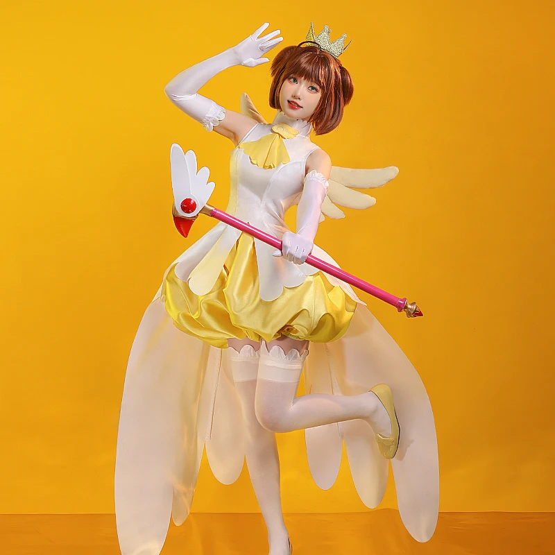 COSLEE CardCaptor Sakura желто-белый боевой костюм, униформа для косплея, костюм для вечеринки, платье
COSLEE CardCaptor Sakura желто-белый боевой костюм, униформа для косплея, костюм для вечеринки, платье